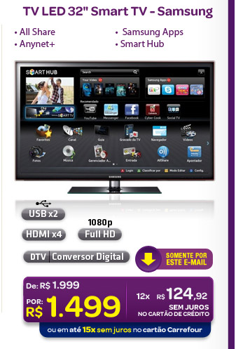 TV LED 32" Smart TV - Samsung