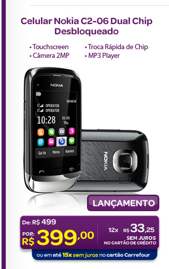 Celular Nokia C2-06 Dual Chip Desbloqueado